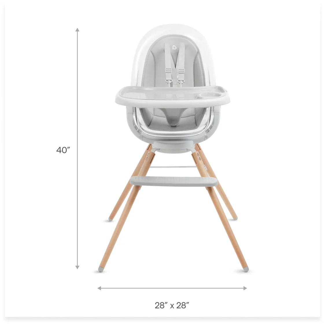 Modern, chic high chair with a 360° swivel