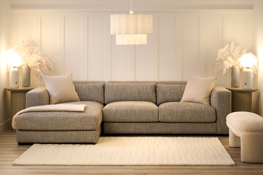 Dolce Corner Sofa Left Hand Dark Taupe Linen