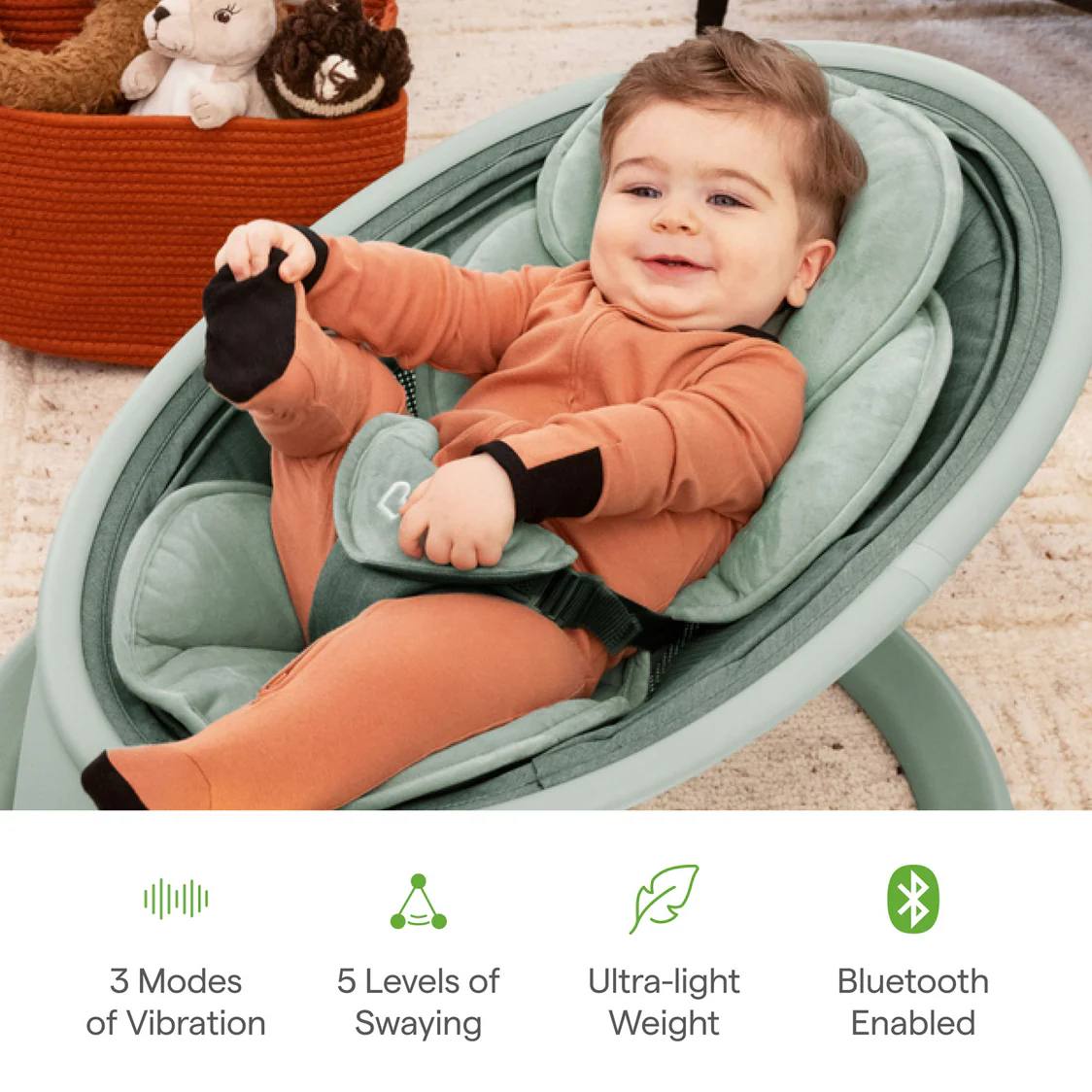 Vibration Baby Swing Bluetooth enabled